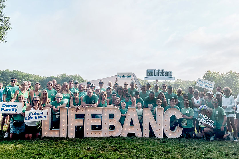 Griff's Grateful Gang team members pose for a Lifebanc photo.